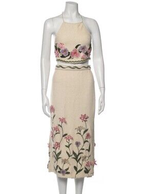 Agua By Agua Bendita Carlota Pacifico Cropped Top And Midi Skirt Set Size S
